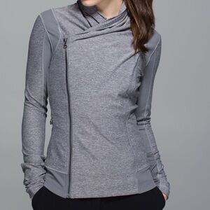 Lululemon Sz 8 Bhakti Double Zipper Yoga Jacket in Heather Slate Gray‎